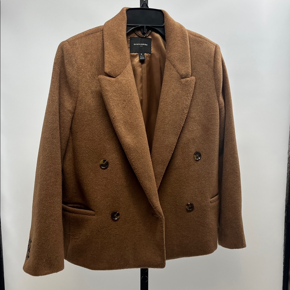 Banana Republic Tan Double-Breasted Blazer